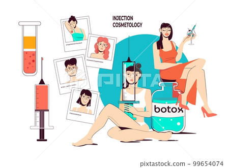 Injection Cosmetology Flat Illustration Injection Cosmetology Flat Illustration 99654074