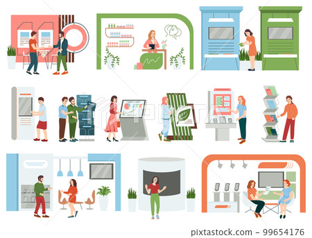 Exhibition Visitor Stands Set 99654176