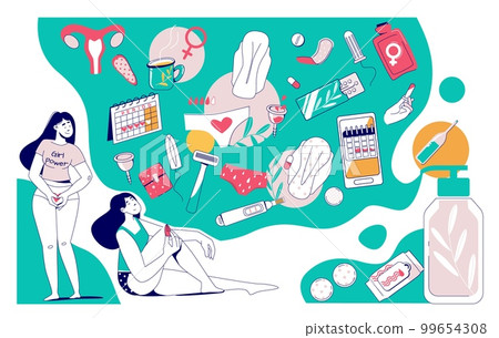Feminine Hygiene Icons Composition 99654308