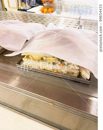 sandwich close up in theater cafe 99654433