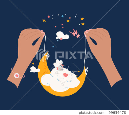 Cartoon Moon Flat Poster 99654478