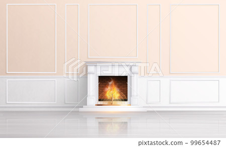 Modern Classic Fireplace Composition Modern Classic Fireplace Composition 99654487