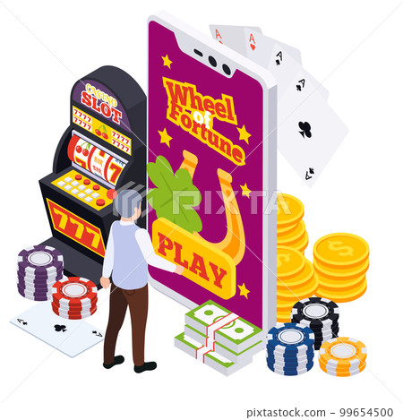 Smartphone Casino Isometric Composition 99654500