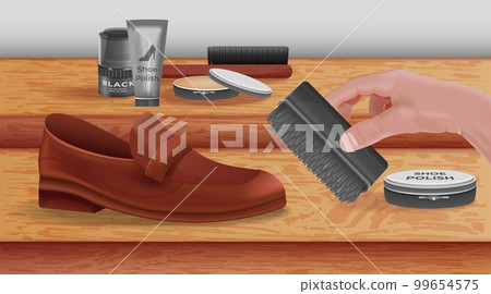 Shoe Care Realistic Illustration Shoe Care Realistic Illustration 99654575