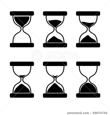 A set of hourglass Icons. Vector illustration on a white background A set of hourglass Icons. Vector illustration on a white background 99654748