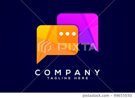 Modern gradient color chat logo design. Social media speech icon vector illustration Modern gradient color chat logo design. Social media speech icon vector illustration 99655030