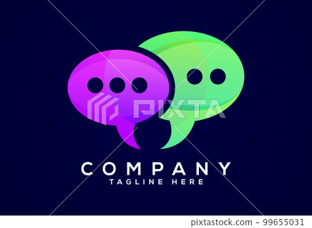Modern gradient color chat logo design. Social media speech icon vector illustration Modern gradient color chat logo design. Social media speech icon vector illustration 99655031
