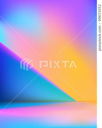 Vector Holographic or Iridescent Studio Shot Product Display Background for Beauty, Fashion and Trendy Products. 99655052