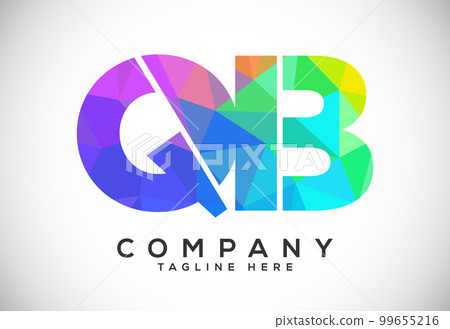 Polygonal low poly letter Q B Logo Design Vector Template. QB Letter Logo Design Polygonal low poly letter Q B Logo Design Vector Template. QB Letter Logo Design 99655216
