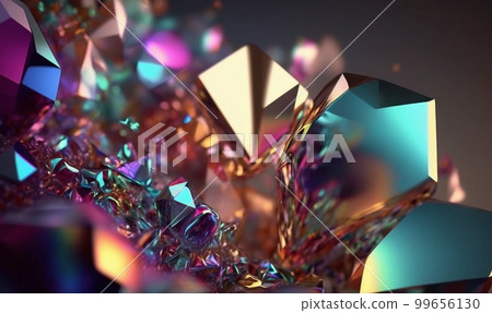 A beautiful sparkling crystal. crystal. prism. Rainbow-colored. refracted light. Generative AI A beautiful sparkling crystal. crystal. prism. Rainbow-colored. refracted light. Generative AI 99656130