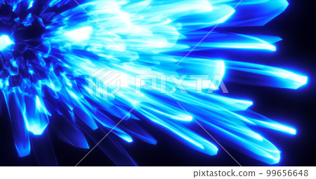 Abstract blue shiny glowing lines and waves energetic magical like a crystal, abstract background 99656648