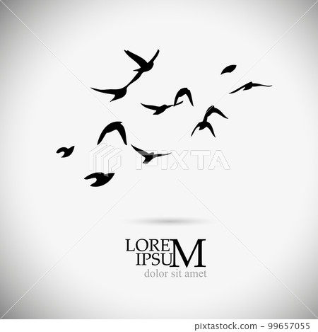 Flying birds logo. Free birds. Vector illustration 99657055