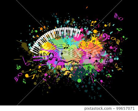 Abstract music on black background. Vector illustration Abstract music on black background. Vector illustration 99657071