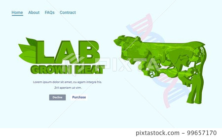 cultured green pork veal chicken meat artificial lab grown meat production concept 99657170