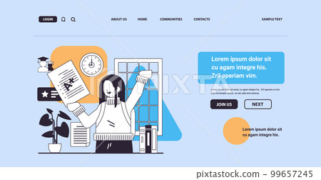 schoolgirl student holding A plus perfect grade paper test examination education concept horizontal schoolgirl student holding A plus perfect grade paper test examination education concept horizontal 99657245