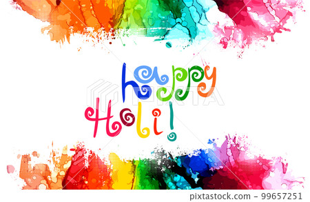 Vector banner, poster or greeting card for indian festival of Happy Krishna Janmashtami with hand drawn lettering. 99657251