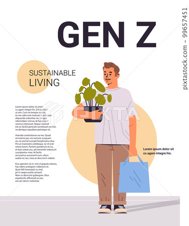 young guy in trendy clothes generation Z lifestyle concept new modern demography trend with progressive youth gen 99657451
