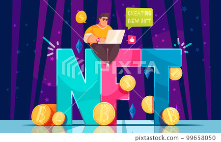 NFT Flat Colored Background NFT Flat Colored Background 99658050
