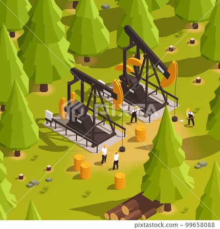 Well Drilling Isometric Illustration Well Drilling Isometric Illustration 99658088