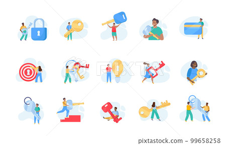 People Holding Keys Set 99658258