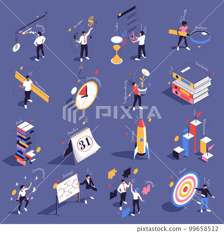 Project Management Isometric Set Project Management Isometric Set 99658512