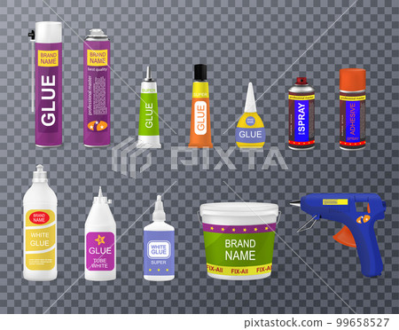 Glue Bottles Realistic Set Glue Bottles Realistic Set 99658527
