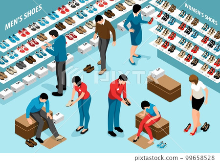 Isometric Shoes Store Composition Isometric Shoes Store Composition 99658528