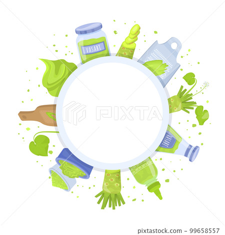 Wasabi Sauce Round Composition Wasabi Sauce Round Composition 99658557