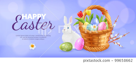 Happy Easter Horizontal Poster Happy Easter Horizontal Poster 99658662