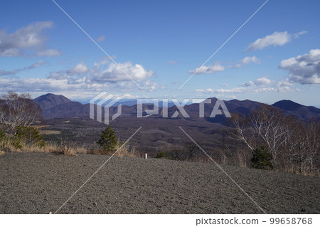 Karuizawa Town, Nagano Prefecture Climbing Mt. Kosengen Looking towards Nidogami Pass from the summit of Mt. Kosengen December 8, 2022 Karuizawa Town, Nagano Prefecture Climbing Mt. Kosengen Looking towards Nidogami Pass from the summit of Mt. Kosengen December 8, 2022 99658768
