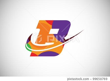 Polygonal low poly letter B with a swoosh logo. Modern vector logotype for business and company identity. Polygonal low poly letter B with a swoosh logo. Modern vector logotype for business and company identity. 99658769