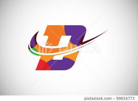 Polygonal low poly letter D with a swoosh logo. Modern vector logotype for business and company identity. 99658773