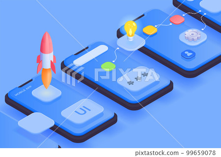 Mobile Applications Isometric Background Mobile Applications Isometric Background 99659078
