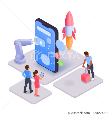 Mobile App Launch Composition Mobile App Launch Composition 99659082