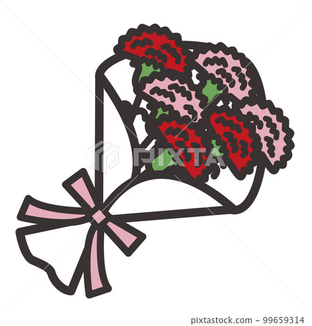康乃馨花束插圖母親節 99659314