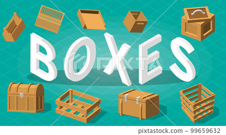 Wooden Boxes Text Composition Wooden Boxes Text Composition 99659632