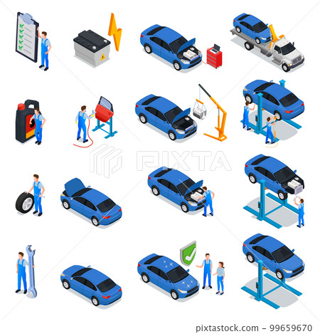 Car Service Isometric Set 99659670