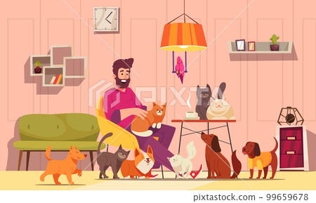 Cats and Dogs Cartoon 99659678