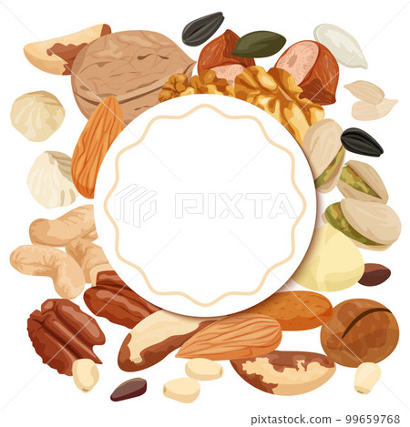 Nuts Circle Frame Composition Nuts Circle Frame Composition 99659768