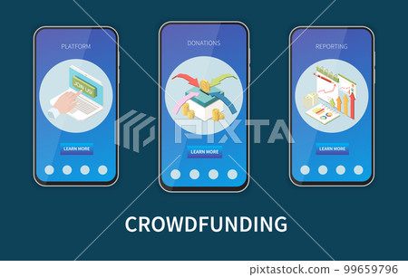 Crowdfunding Isometric Set 99659796