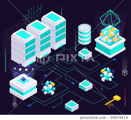 Isometric Data Blocks Flowchart Isometric Data Blocks Flowchart 99659814