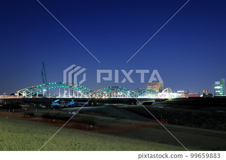 Ashikaga city's symbol Nakahashi lit up 99659883