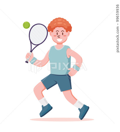 people character playing tennis vector illustration people character playing tennis vector illustration 99659936