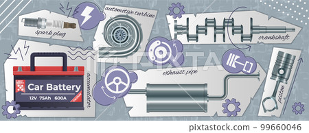Auto Parts Realistic Collage Auto Parts Realistic Collage 99660046