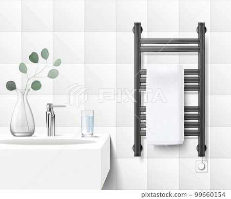 Realistic Heated Towel Rail Realistic Heated Towel Rail 99660154