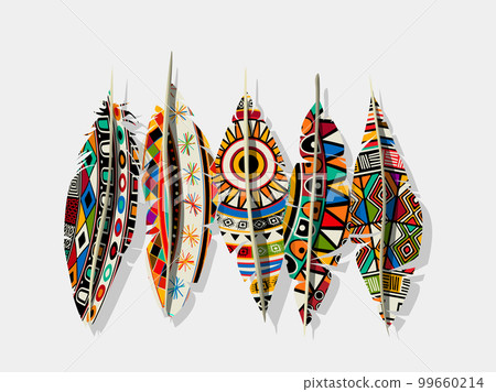 American Indian decorated feathers 99660214
