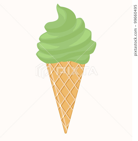 Matcha ice cream icon isolated vector for stickers, postcards, notebook Matcha ice cream icon isolated vector for stickers, postcards, notebook 99660495