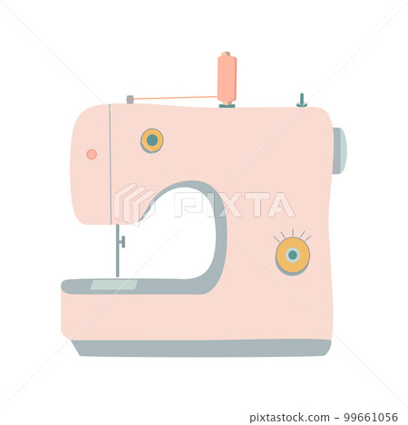 Sewing machine icon. Cartoon illustration of sewing machine. Vector illustration isolated on white background. Sewing machine icon. Cartoon illustration of sewing machine. Vector illustration isolated on white background. 99661056