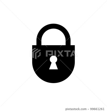 Lock vector icon padlock black flat icon - Stock Illustration [99661261 ...