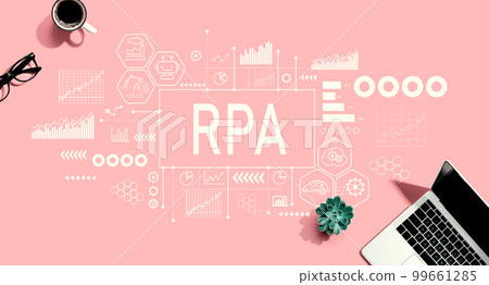 Robotic Process Automation theme with laptop computer 99661285